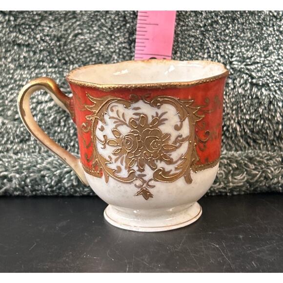 c1940s Demitasse Teacup Porcelain Hand Painted Occupied Japan - Picture 3 of 10